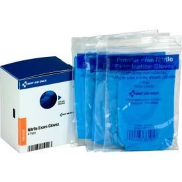 First Aid Only FAE-6102 SmartCompliance Nitrile Exam Gloves, 4 Pairs/Box, Acme United, Mfr#: FAE-6102